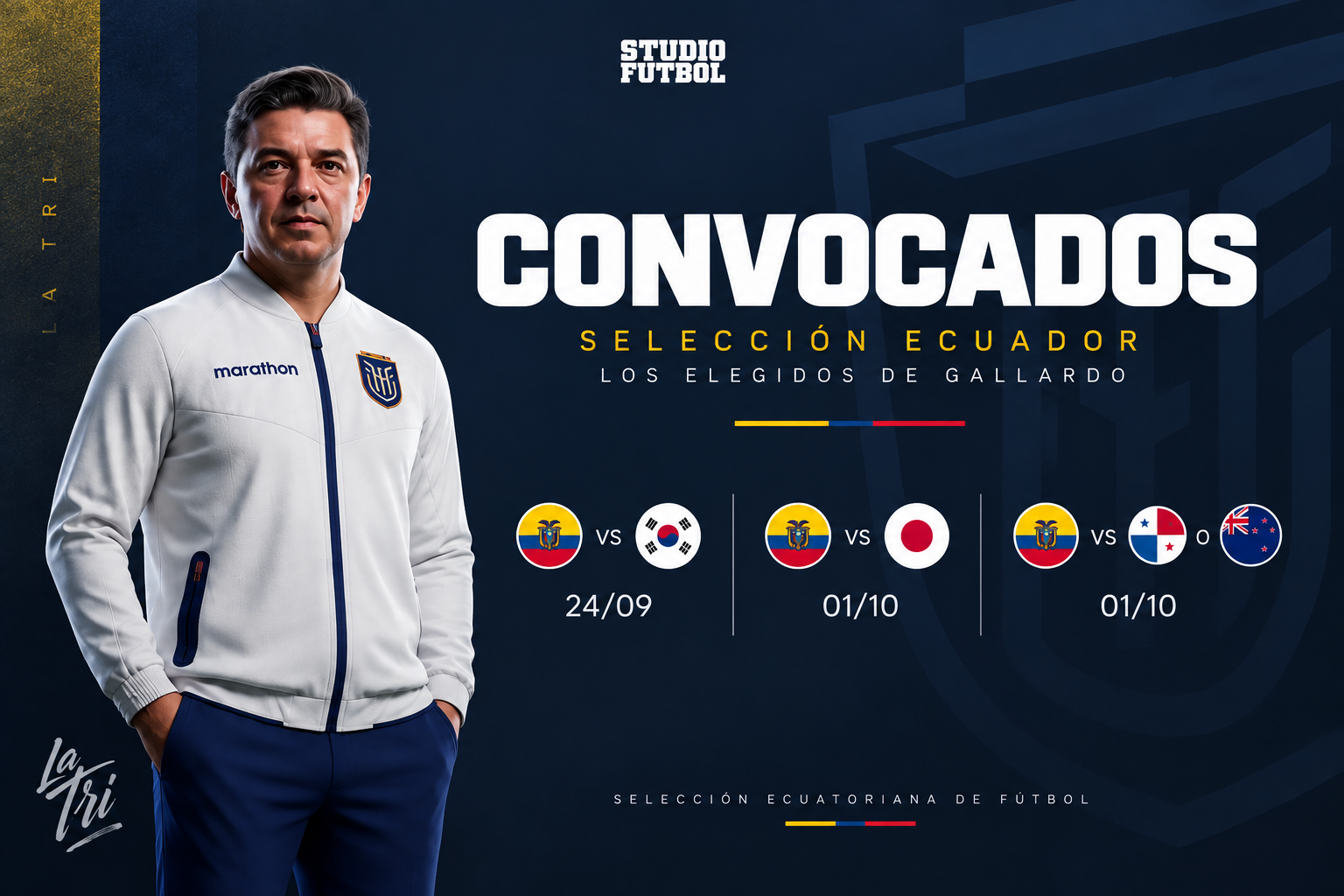 OFICIAL: La selección ecuatoriana anuncia a los convocados de Gallardo para la fecha FIFA